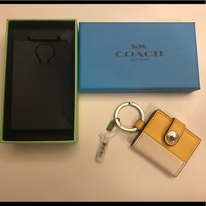 Coach keyring leather picture frame NWT